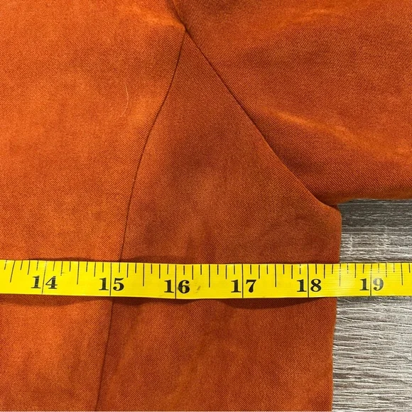 Dressbarn Faux Suede Zip Up Jacket, Womens Small in Burnt Orange - Picture 10 of 10